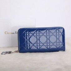 Peněženka Dior Escapade z lakované kůže D0811 v královské modré barvě