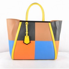 Fendi 2Jours Vícebarevná černá kožená kabelka Ferrari Fendi 2Jours Vícebarevná černá kožená kabelka Ferrari