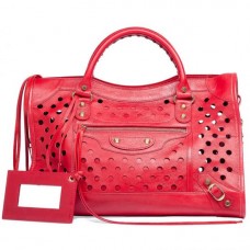 Balenciaga City Polka Dot Red