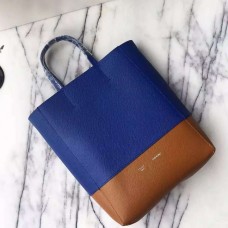 Malá kožená kabelka Celine Bi Cabas v modré/hnědé barvě Malá kožená kabelka Celine Bi Cabas v modré/hnědé barvě