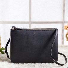Velká crossbody kabelka Celine Trio z černé telecí kůže