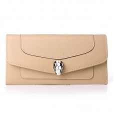 Bvlgari Serpenti Originální kožená peněženka Apricot 201302