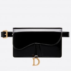 Kabelka Dior Saddle Belt z černé lakované kůže Kabelka Dior Saddle Belt z černé lakované kůže