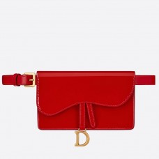Kabelka Dior Saddle Belt z červené lakované kůže Kabelka Dior Saddle Belt z červené lakované kůže