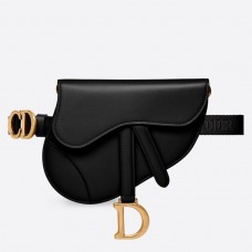 Kabelka Dior Saddle Belt z černé hladké telecí kůže Kabelka Dior Saddle Belt z černé hladké telecí kůže