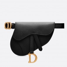Kabelka Dior Saddle Belt z černé telecí kůže s texturou Kabelka Dior Saddle Belt z černé telecí kůže s texturou