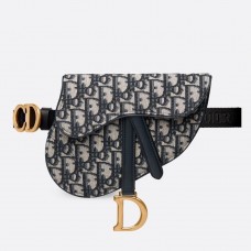 Kabelka Dior Saddle Belt z modrého šikmého plátna Kabelka Dior Saddle Belt z modrého šikmého plátna