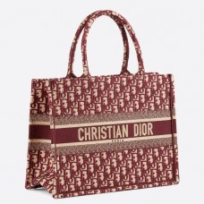 Malá plátěná taška Dior s knižní výplní z bordó plátna