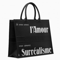 Taška na knihy Dior Surrealism z černé potištěné telecí kůže