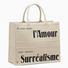 Taška na knihy Dior Surrealism z bílé potištěné telecí kůže