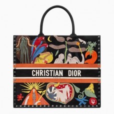 Kabelka Dior Book Tote v vícebarevném provedení Earth Element, ručně malovaná