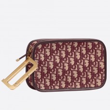 Kabelka Dior Diorquake v bordó barvě Dior Oblique Canvas