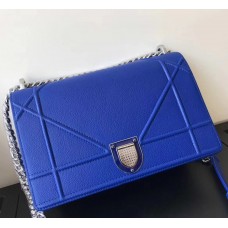 Klapková kabelka Dior Diorama z modré telecí kůže s texturou