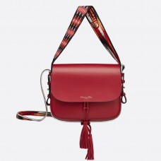 Klapková kabelka Dior Diorodeo z červené telecí kůže