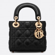 Černá mini kabelka Dior z jehněčí kůže s řetízkem