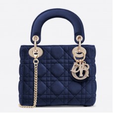 Dior modrá sametová mini dámská kabelka Dior s řetízkem