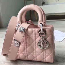 Kabelka Dior My Lady Dior z růžové jehněčí kůže Kabelka Dior My Lady Dior z růžové jehněčí kůže