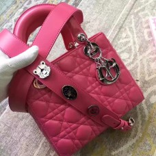 Kabelka Dior My Lady Dior z růžovočervené jehněčí kůže Kabelka Dior My Lady Dior z růžovočervené jehněčí kůže
