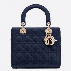Dior Medium Lady Dior Bag v Indigo Blue Cannage Lambskin