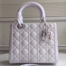 Střední dámská kabelka Dior z bílé jehněčí kůže