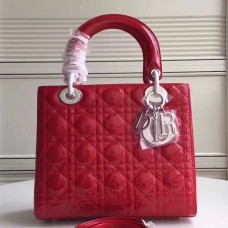 Střední dámská kabelka Dior z červené lakované kůže