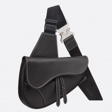 Pánská kabelka Dior Saddle Belt z černé telecí kůže s texturou