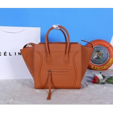 Celine Hnědá kožená kabelka Boston z telecí kůže Celine Hnědá kožená kabelka Boston z telecí kůže