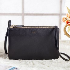 Celine malá crossbody kabelka Trio z černé telecí kůže Celine malá crossbody kabelka Trio z černé telecí kůže